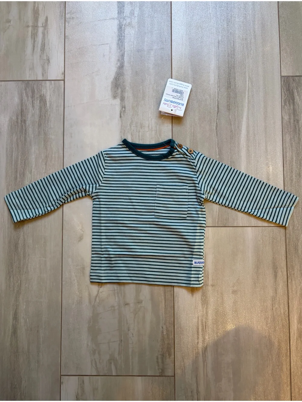 NWT RuggedButts Twilight & Starlight Striped Button Long Sleeve T-Shirt boys 3M